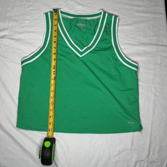 Prince Women's XL V-Neck Sleeveless Tennis‎ Pickleball Tank Top Green White - Picture 4 of 5